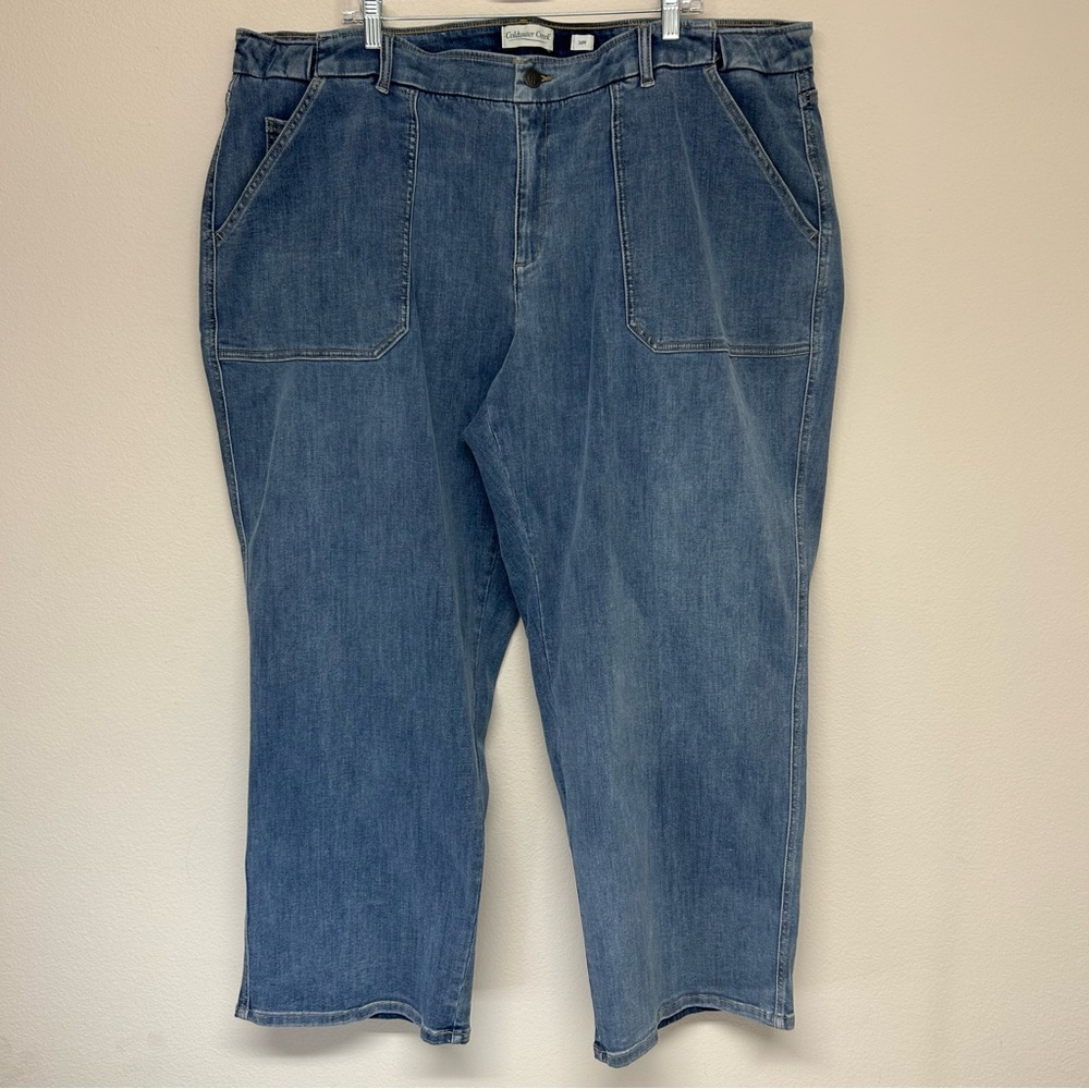 New Coldwater Creek Denim Jeans Women 24W High Rise Stretch Light Wash Comfy Y2K